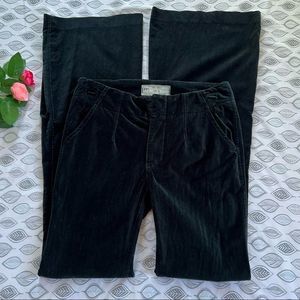 Free People Oxanna Dark Green High waisted Velvet Flared Pants Y2K  Size 24